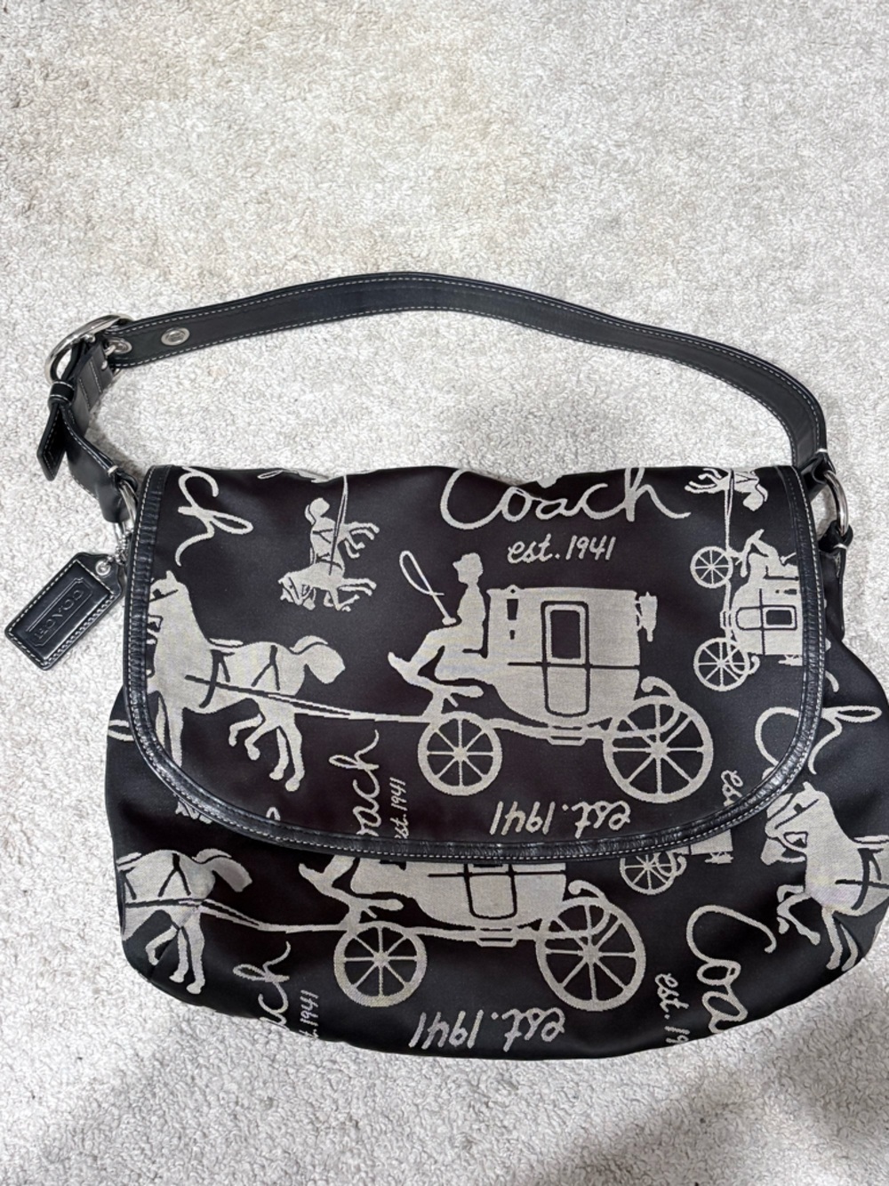 Y2K Coach Signature Logo Shoulder Bag with matching wallet